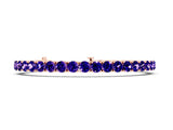 Rose gold Round Brilliant Tanzanite Tennis Bracelet with Prong Setting_4