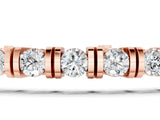 Rose gold Round Brilliant Tennis Bracelet with Channel Set Stones and Box Clasp_3