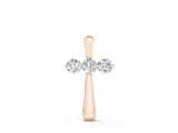 Rose gold Round Brilliant Three-Stone Prong Set Pendant_42