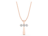 Rose gold Round Brilliant Three-Stone Prong Set Pendant_43