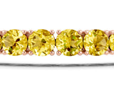 Rose gold Round Brilliant Yellow Sapphire Tennis Bracelet with Prong Setting_9
