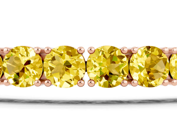 Rose gold Round Brilliant Yellow Sapphire Tennis Bracelet with Prong Setting