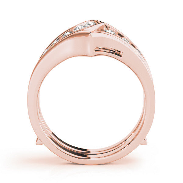 Rose gold Round Channel Set Diamond Chevron Band 1