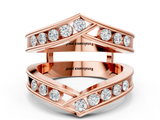 Rose gold Round Channel Set Diamond Chevron Band_27