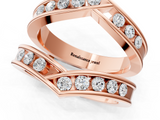 Rose gold Round Channel Set Diamond Chevron Band_28