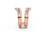 Rose gold Round Channel Set Diamond Chevron Band_29