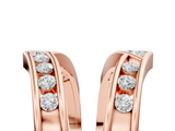 Rose gold Round Channel Set Diamond Chevron Band_32