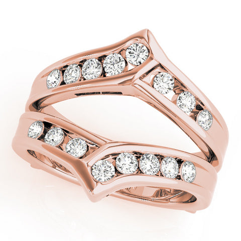 Rose gold Round Channel Set Diamond Chevron Band