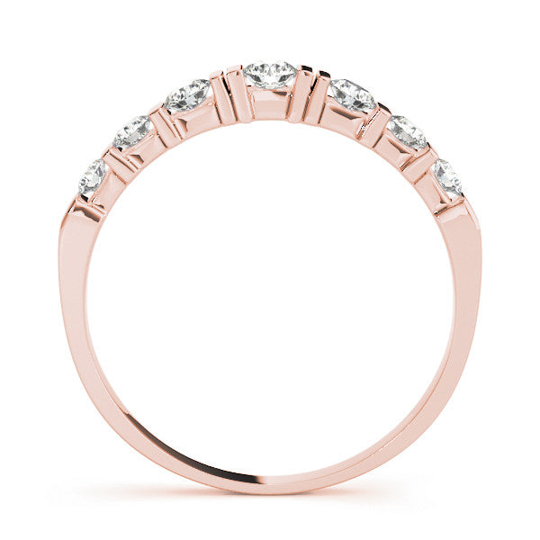 Rose gold Round Channel Set Diamond Half Eternity Band 1