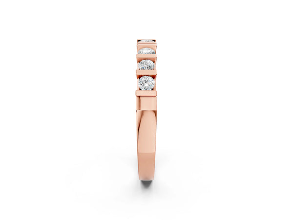 Rose gold Round Channel Set Diamond Half Eternity Band