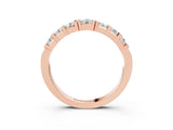 Rose gold Round Channel Set Diamond Half Eternity Band_7