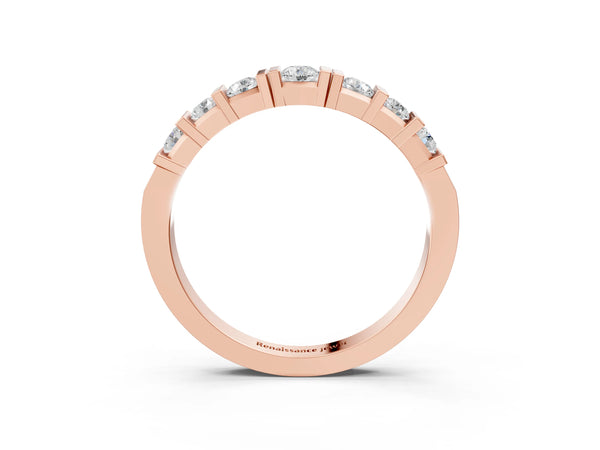 Rose gold Round Channel Set Diamond Half Eternity Band