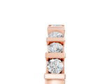 Rose gold Round Channel Set Diamond Half Eternity Band_9