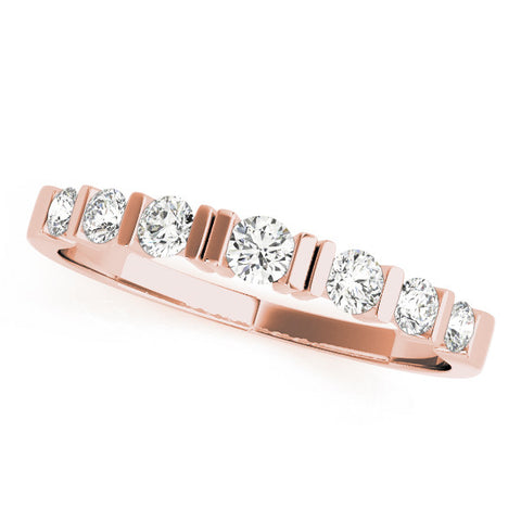 Rose gold Round Channel Set Diamond Half Eternity Band