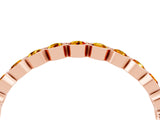 Rose gold Round Citrine Bezel Set Eternity Band_10