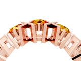 Rose gold Round Citrine Channel Set Band with X-Prong Detail_10