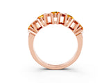 Rose gold Round Citrine Channel Set Band with X-Prong Detail_9