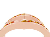 Rose gold Round Citrine Channel-Set Chevron Band_10