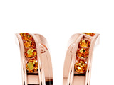 Rose gold Round Citrine Channel-Set Chevron Band_11