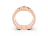 Rose gold Round Citrine Channel-Set Chevron Band_9