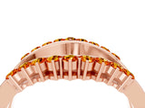 Rose gold Round Citrine Chevron Contour Band with Prong Setting_10