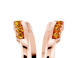 Rose gold Round Citrine Chevron Contour Band with Prong Setting_11