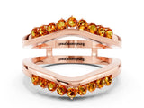 Rose gold Round Citrine Chevron Contour Band with Prong Setting_6