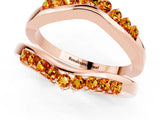 Rose gold Round Citrine Chevron Contour Band with Prong Setting_7