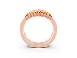 Rose gold Round Citrine Chevron Contour Band with Prong Setting_9