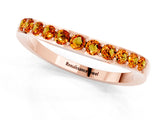 Rose gold Round Citrine Curved Wedding Band with Channel Setting_7
