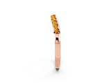 Rose gold Round Citrine Curved Wedding Band with Channel Setting_8