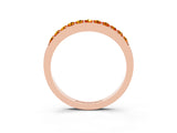 Rose gold Round Citrine Curved Wedding Band with Channel Setting_9