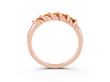 Rose gold Round Citrine Eternity Band with Twist Prong Setting_9