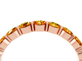 Rose gold Round Citrine Eternity Band with U-Prong Setting_34