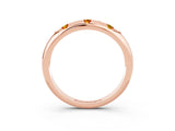 Rose gold Round Citrine Flush-Set Comfort Fit Band_9