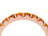 Rose gold Round Citrine Half Eternity Band with Classic Prong Setting_10