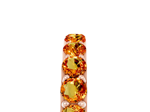 Rose gold Round Citrine Half Eternity Band with Classic Prong Setting_11