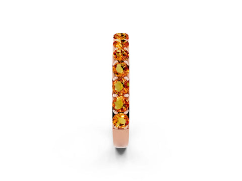 Rose gold Round Citrine Half Eternity Band with Classic Prong Setting_8