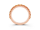 Rose gold Round Citrine Half Eternity Band with Classic Prong Setting_9
