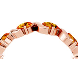 Rose gold Round Citrine Half Eternity Band with Wave Prong Setting_10