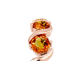 Rose gold Round Citrine Half Eternity Band with Wave Prong Setting_11