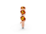Rose gold Round Citrine Half Eternity Band with Wave Prong Setting_8