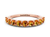 Rose gold Round Citrine Half-Eternity Prong-Set Band_6