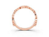Rose gold Round Citrine Leaf Eternity Band with Bezel Setting_45