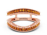 Rose gold Round Citrine Milgrain Eternity Band with Channel Setting_18