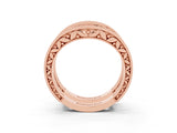 Rose gold Round Citrine Milgrain Eternity Band with Channel Setting_21
