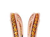 Rose gold Round Citrine Milgrain Eternity Band with Channel Setting_23