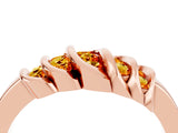 Rose gold Round Citrine Multi-Row Crossover Band_10