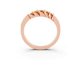 Rose gold Round Citrine Multi-Row Crossover Band_9