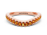 Rose gold Round Citrine Pavé Curved Band with Shared Prong Setting_6